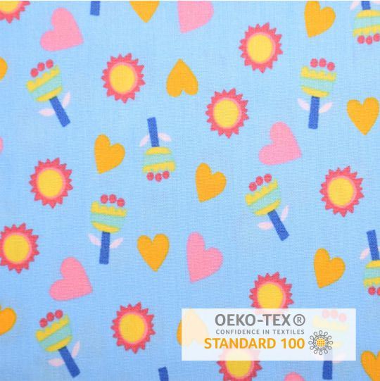 Cotton fabric in blue color with children's print 134356.0008