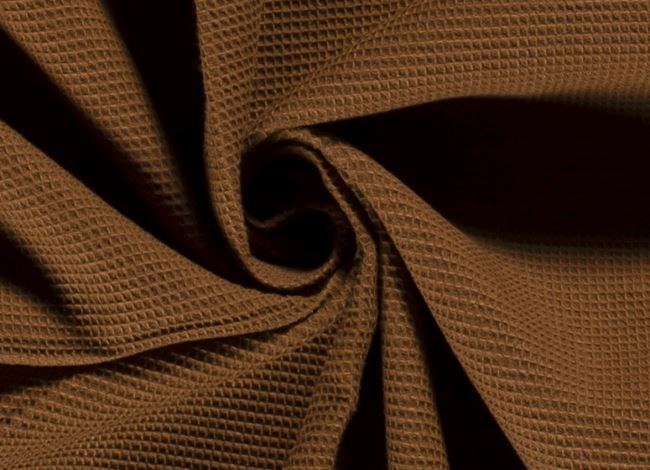Waffle fabric in brown color 02904/055