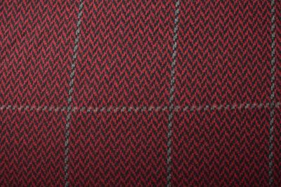 Red wool knit fabric with checkered pattern DS-NS078 (1)