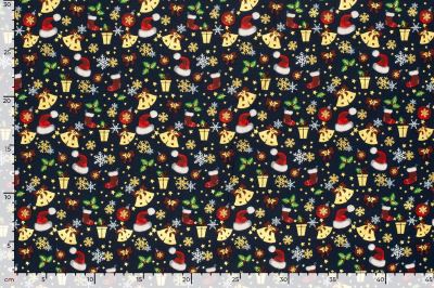 Christmas fabric made of cotton in blue color with thematic print 22705/008 (2)
