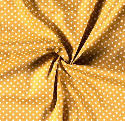 Cotton fabric in yellow color with polka dots 05570/034 (3)