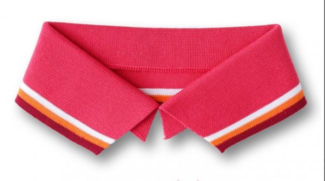 Organic cotton collar in pink with a stripe, size M 473M82C/07