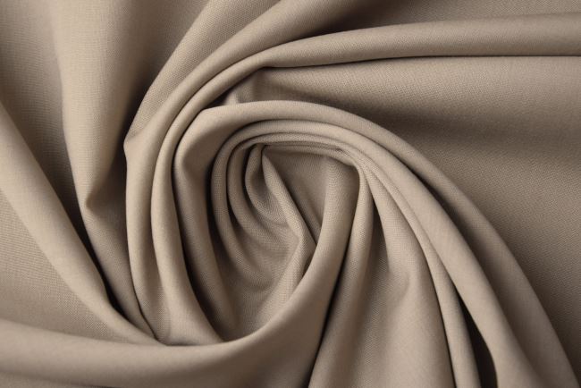 Viscose fabric with admixture of linen in light brown color MI1211