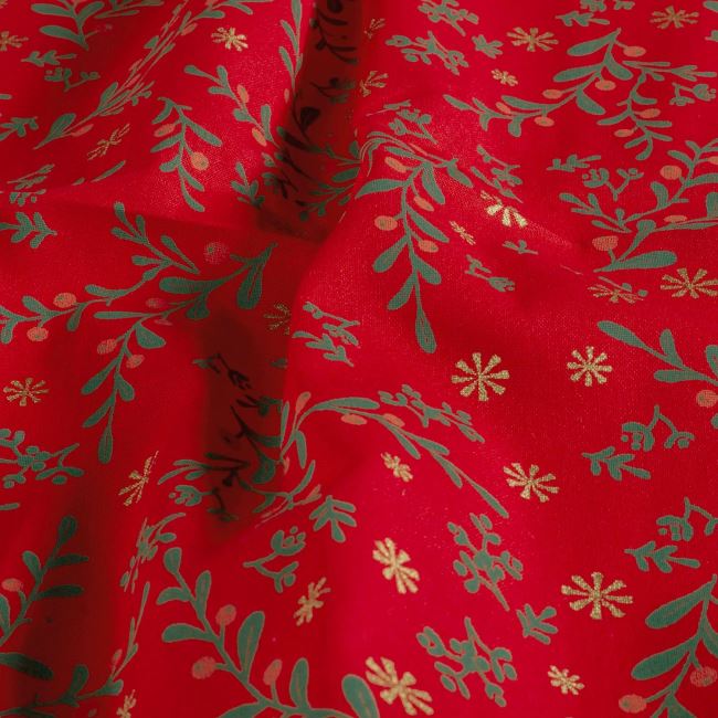 Christmas cotton fabric in red with a thematic print 60681/015