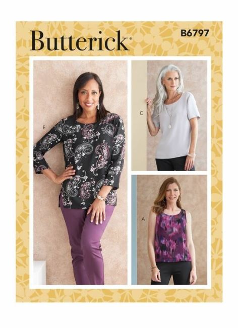 Butterick cut for blouse in sizes XS-XL B6797-A
