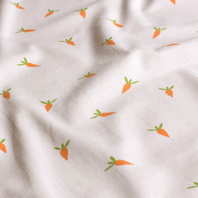 Cotton knit in gray with carrot print 21854/061