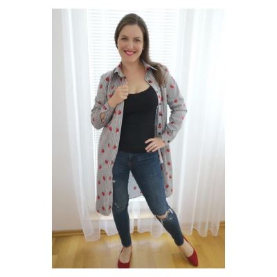 Printed cut Women's shirt dress/shirt size XXS-XXXL FA005 (2)