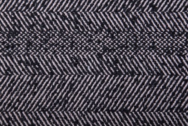 Coat wool fabric with a woven pattern of decorative stripes TI412