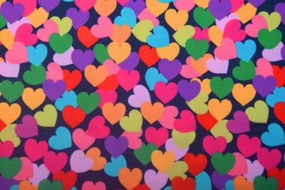 Rongo in black with digital print of hearts 20860/069