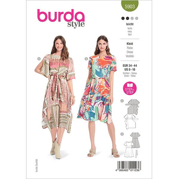 Women's wrap dress cut in size 34-44 5903