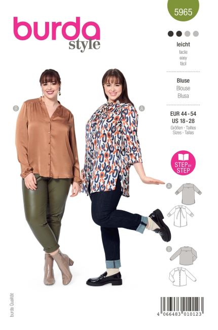 Women's oversized blouse cut in size 44-54 5965