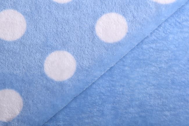 Flannel fleece in blue color with dots 130.575.5029