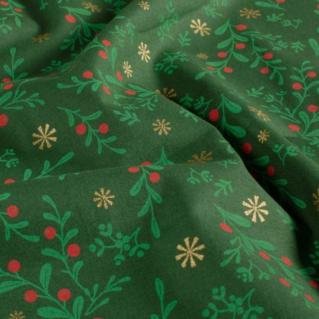 Christmas cotton fabric in green with a thematic print 60681/025