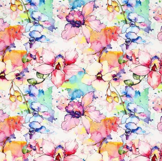 Canvas cover fabric with digital flower print 20984/045