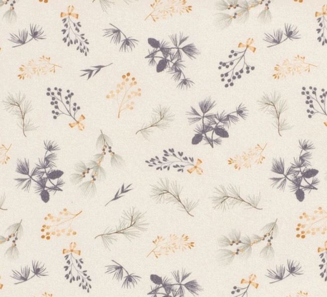 Christmas cotton fabric in cream color with twig print 20756/052