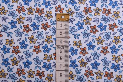 Poplin in light blue color with a decorative print of flowers 19430/002 (2)