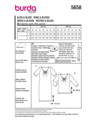 Cut for women's dress and T-shirt in size 36-48 5658 (1)