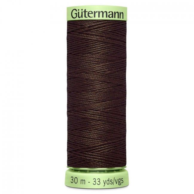 Gütermann extra strong sewing thread in dark chocolate color J-696