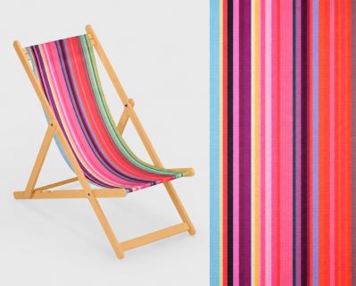 Lounger fabric, width 45 cm, with printed colored stripes LH44