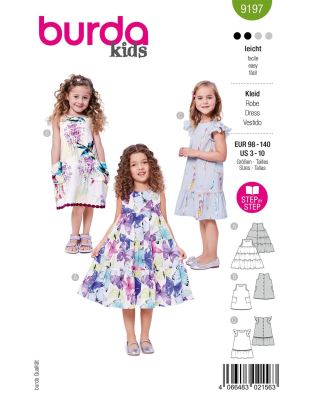 Cut for girls' dresses in sizes 98-140 9197
