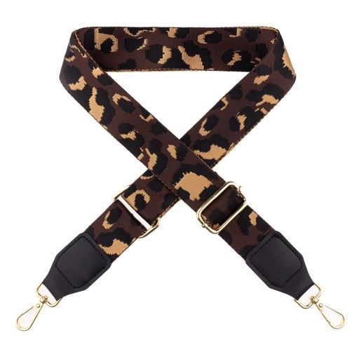 Brown bag strap with animal pattern 710R-3719