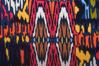 Cotton knitwear in blue with ethnic print 18183/006 (1)