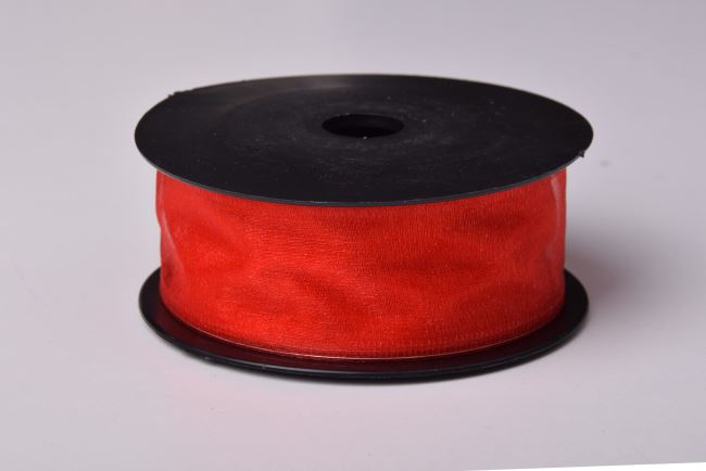 Organza ribbon in red color 4 cm 06008