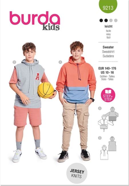 Cut for sweatshirt and vest in size 140-176 9213