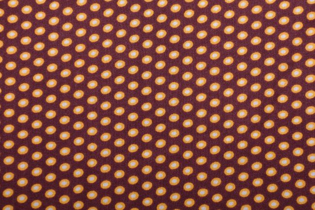Viscose fabric in brown color with polka dot print 20149/019
