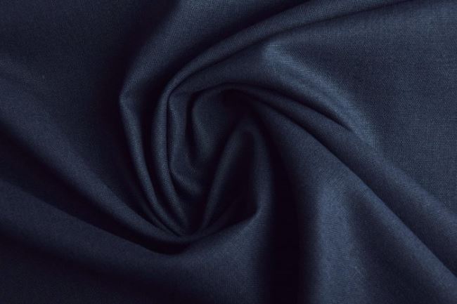 Viscose fabric with admixture of linen in dark blue color 13559/008