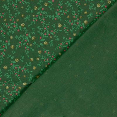Christmas cotton fabric in green with a thematic print 60681/025 (2)