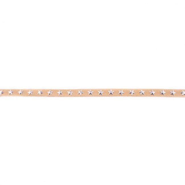 Decorative suede strip in beige color with stars 42769