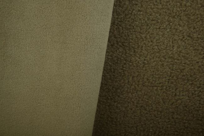 Thick fleece for sweatshirts/jackets in khaki color TI1008