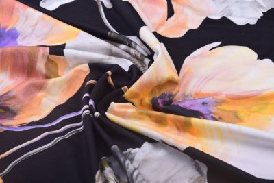 Viscose knit in black with floral print MI19205/904 (5)