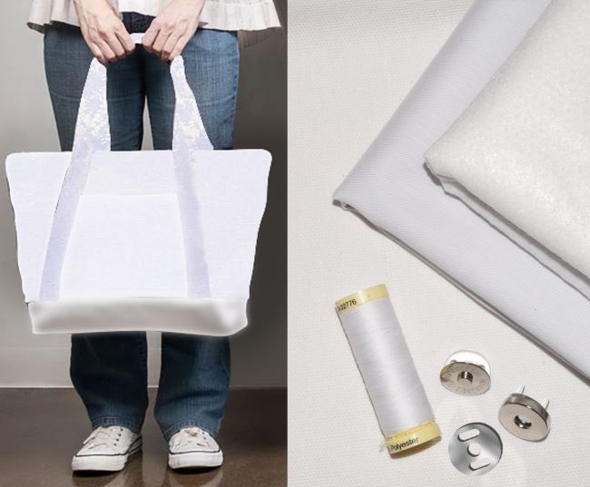 Set for sewing a large bag in white color STA10