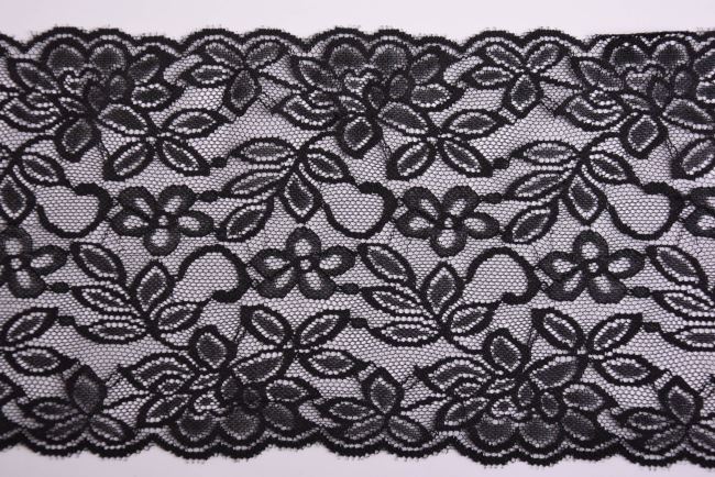Elastic lace in black color 16 cm I-HG0-PLA146-332