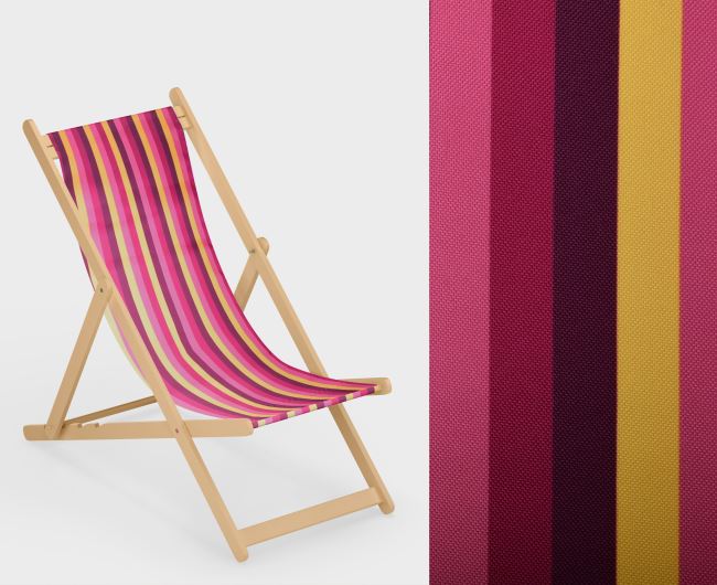 Lounger 44 cm wide with a print of colored stripes LH23