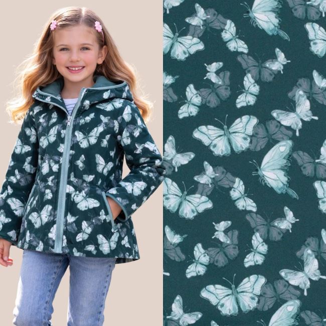 Softshell in kerosene color with digital butterfly print 20421/024