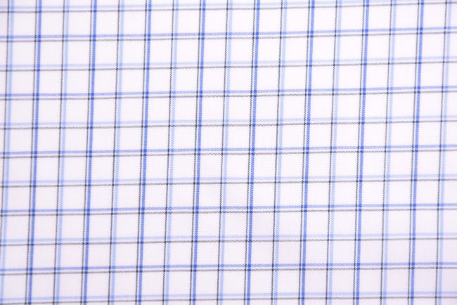 Cotton checkered fabric in white color AP126