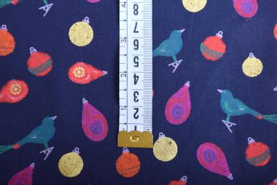 Roll of Christmas cotton in dark blue with printed ornaments RO18717/008 (2)