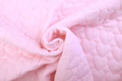 Cotton muslin quilt in pink with heart-shaped stitching 212010.5017 (4)