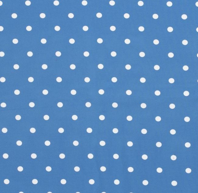 Cotton knit in blue color with polka dots print 11810/004