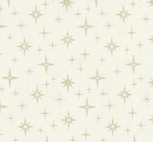 Christmas cotton fabric in cream color with gold star print 20713/051