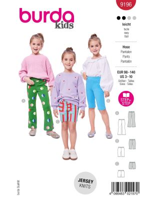 Cut for girls' trousers in sizes 98-140 9196