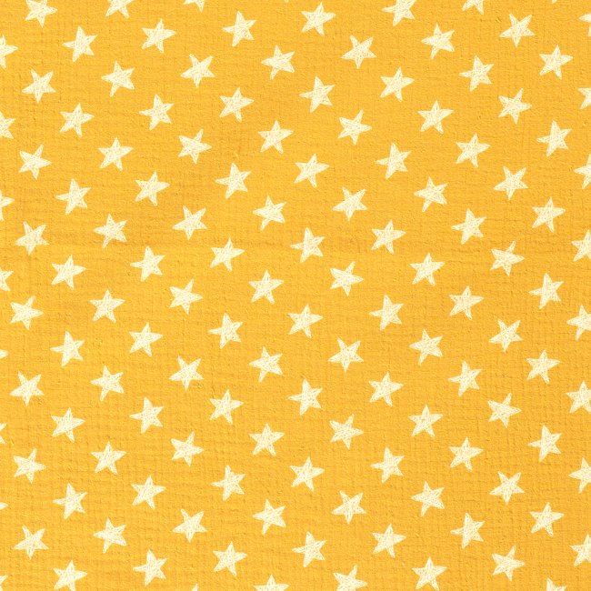 Yellow muslin with stars 15514/034