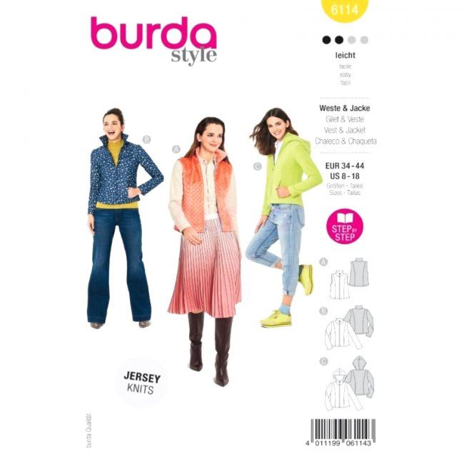 Pattern for women's jacket and vest size 34-44 6114
