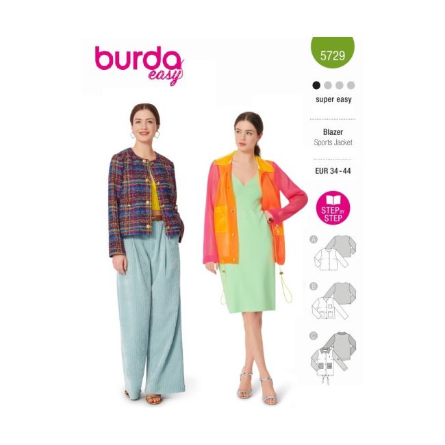 Cut for women's jackets in sizes 34-44 5729