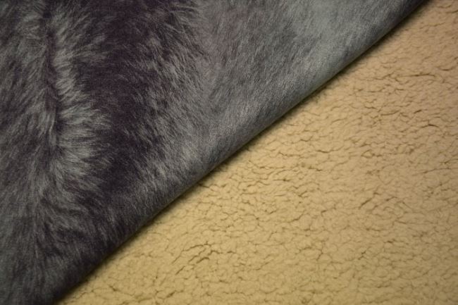 Suede with fur print 73702/320