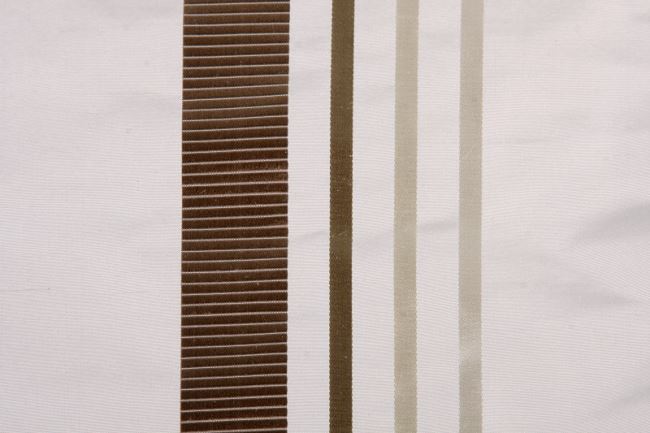 Decorative fabric in cream color with stripes pattern 21003