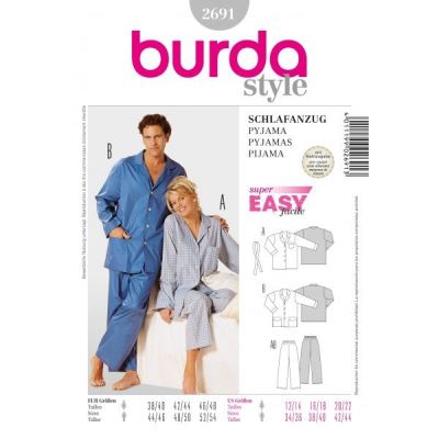 Cut for women&#39;s and men&#39;s pajamas 2691